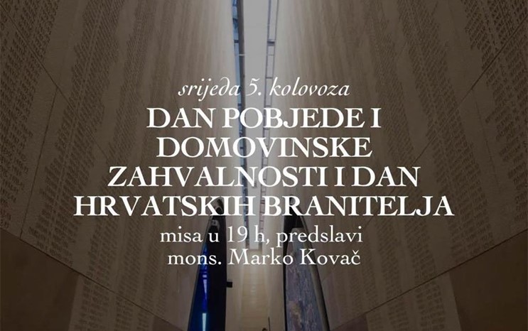Biskup Kovač predvodi misno slavlje za Domovinu na Jarunu